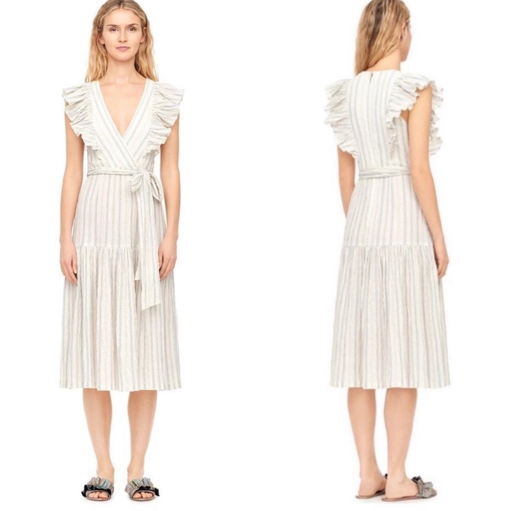 Rebecca Taylor Striped Yarn-Dye Midi Dress Size 6